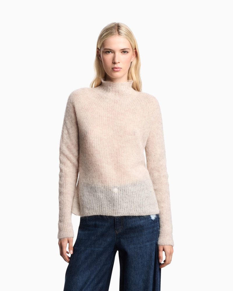 EMPORIO ARMANI MOCK-NECK JUMPER IN AN ALPACA WOOL BLEND outlook