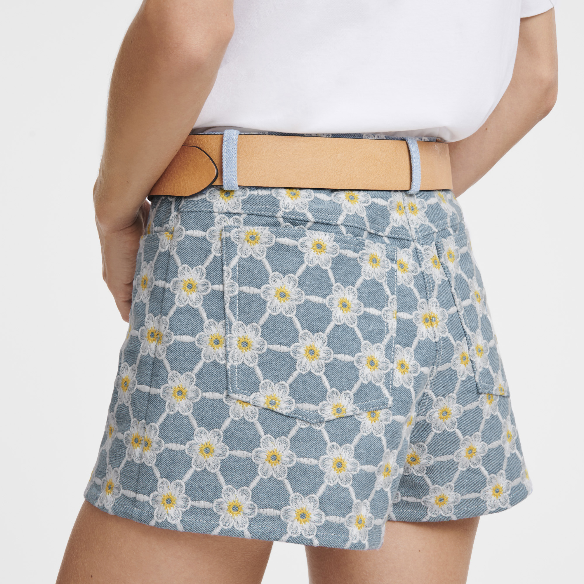 Embroidered shorts Sky Blue - Denim - 5