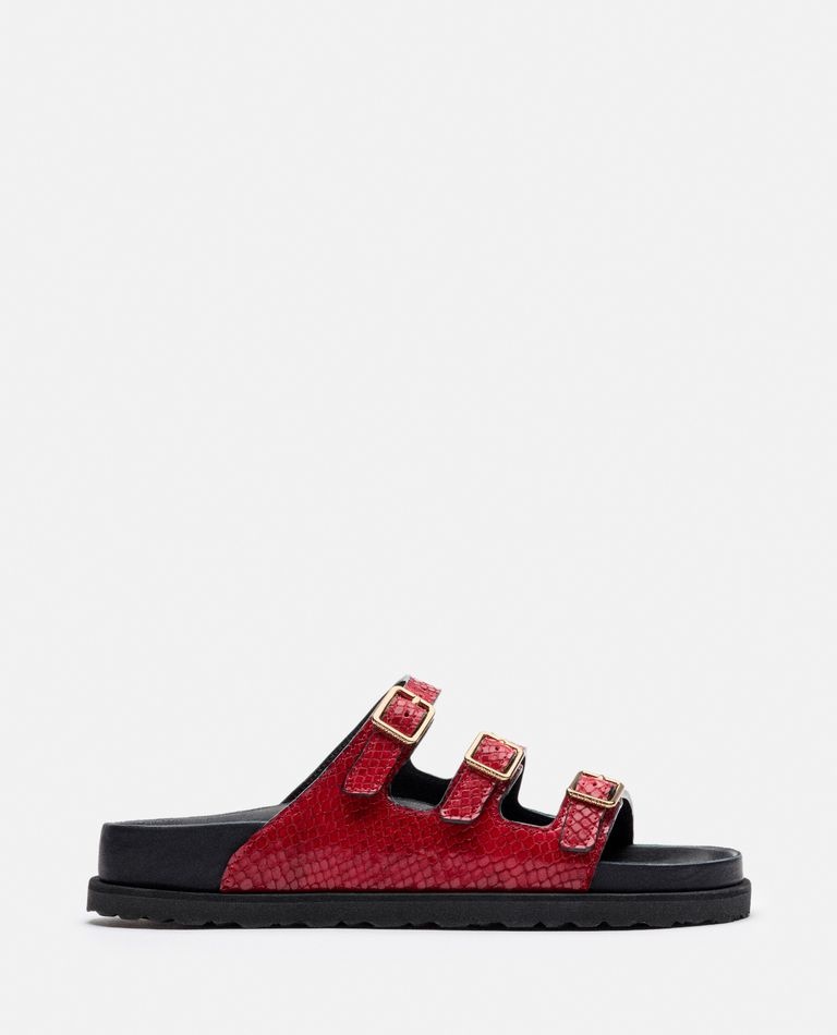 サンダル・ミュール Birkenstock Florida Snake Leather Sandals With Adjustable Birkenstock Florida Snake Leather With Adjustable Straps