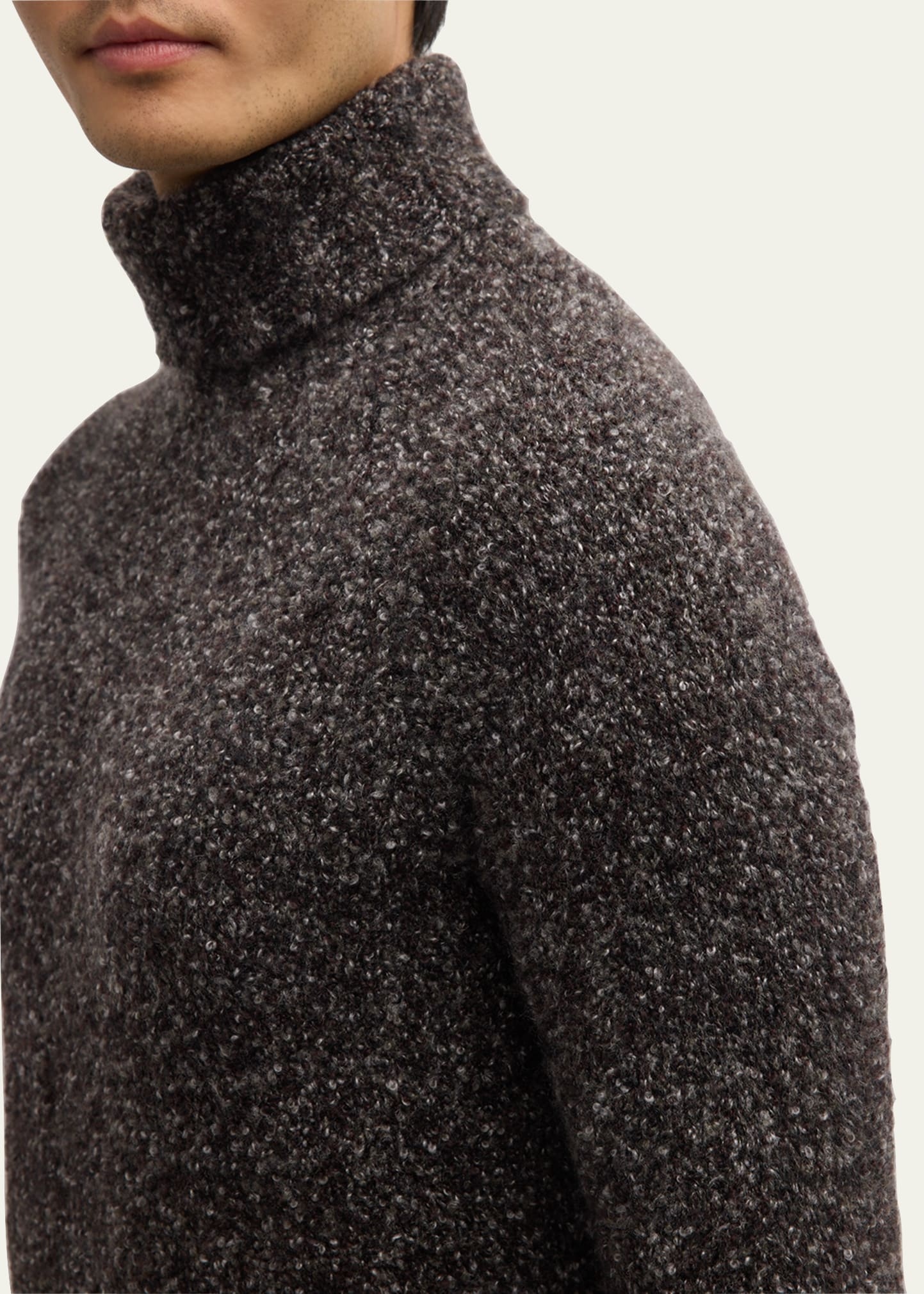 Men's Boucle Cashmere-Silk Turtleneck - 5