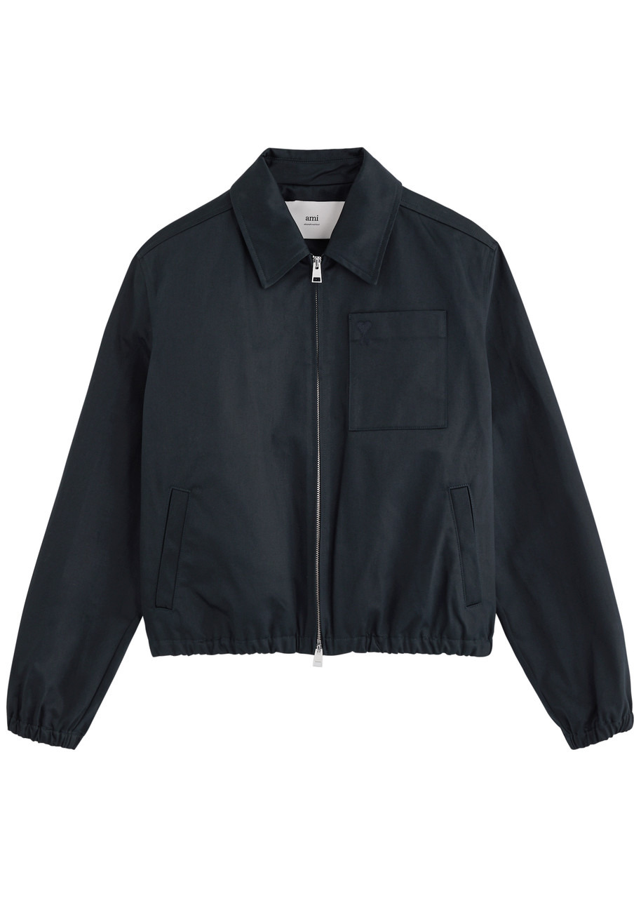 Ami Paris Logo-embroidered Cotton Jacket - 1