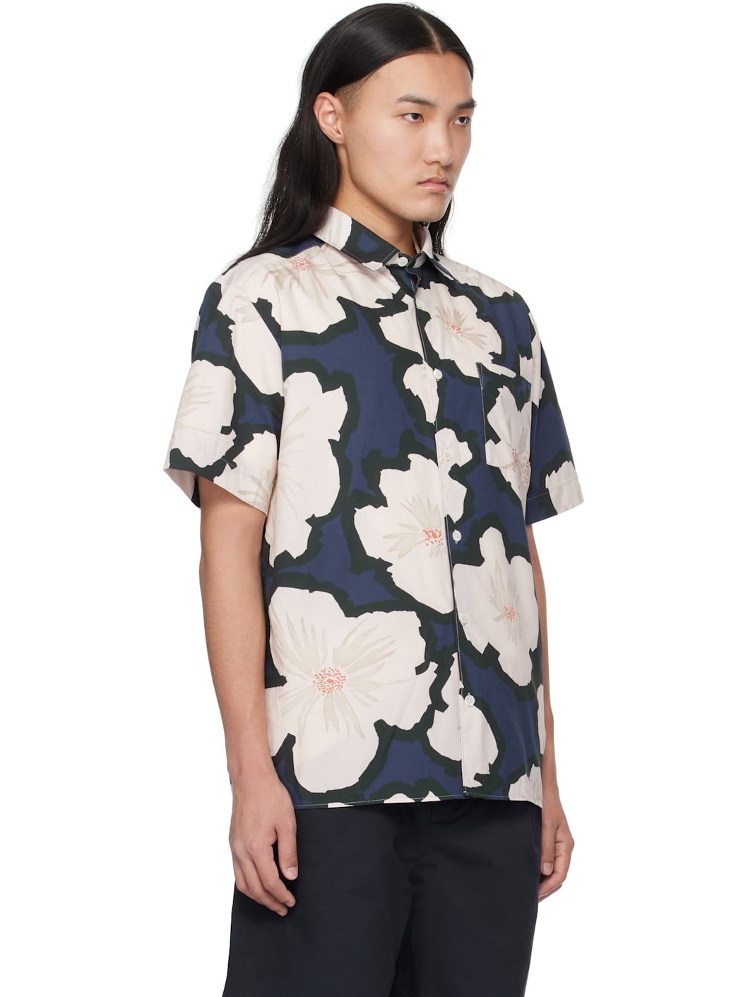 Navy & White Ross Short-Sleeve Shirt - 2