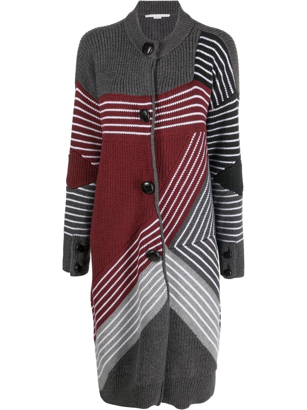 S by S 3D striped virgin wool cardi-coat - 1