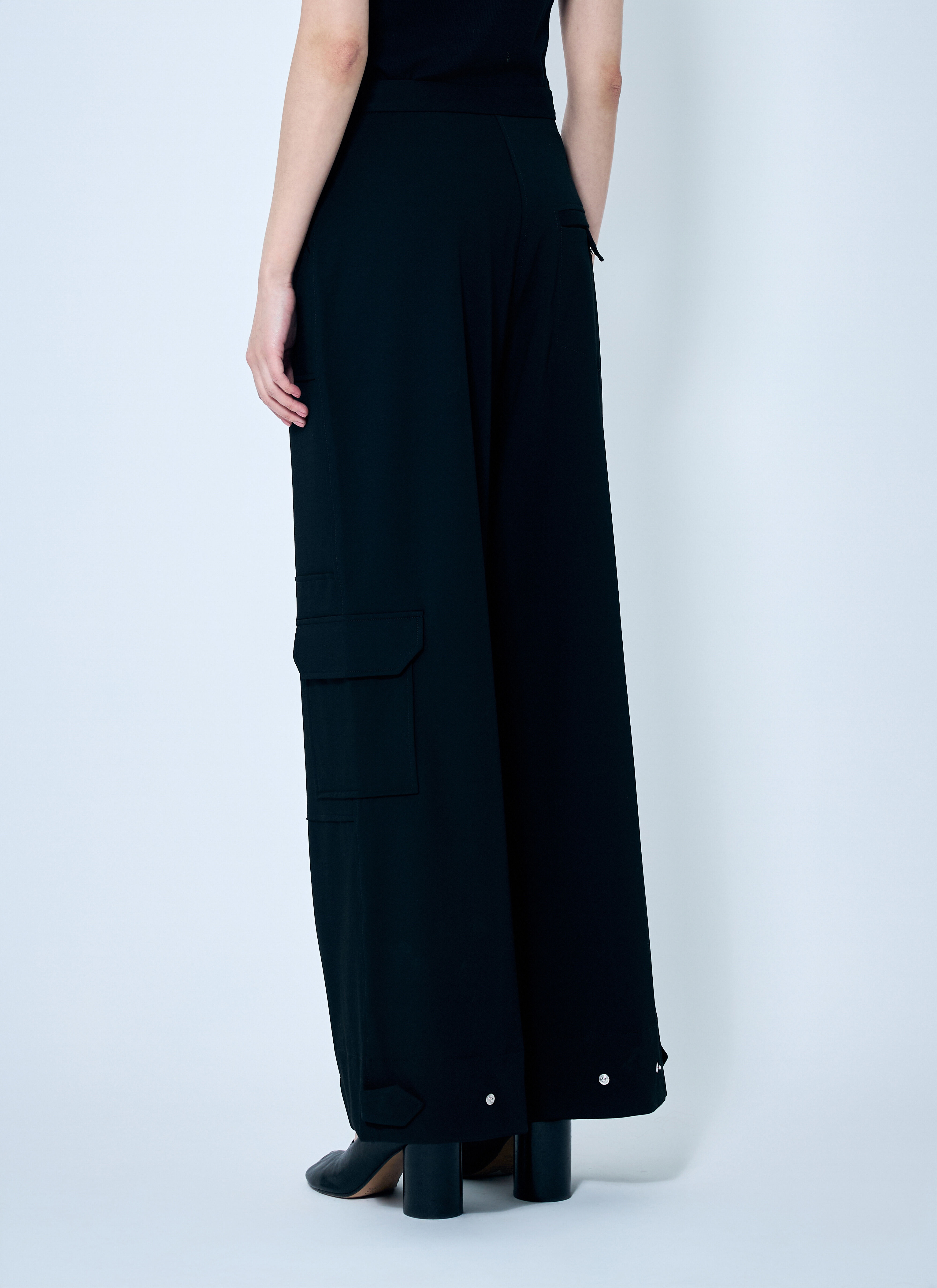 Solid Twill Suiting Cargo Pants - 4