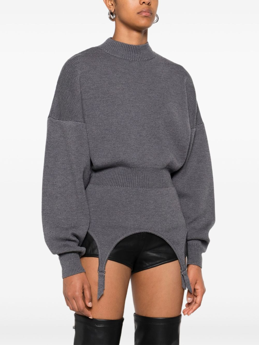 mock-neck long-sleeve pullover - 3