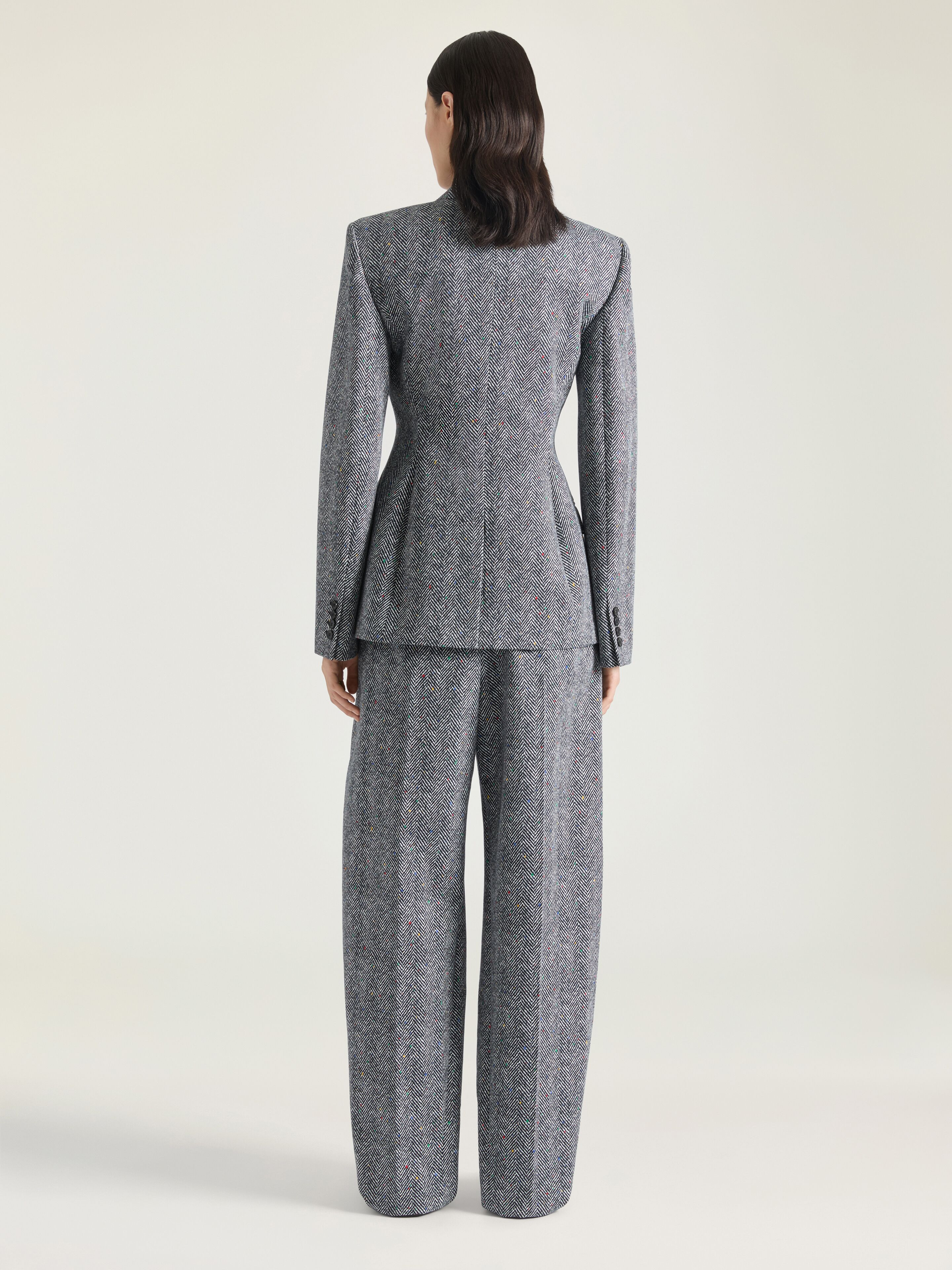 COCOON TAILORED PANTS IN COTTON HERRINGBONE - 3