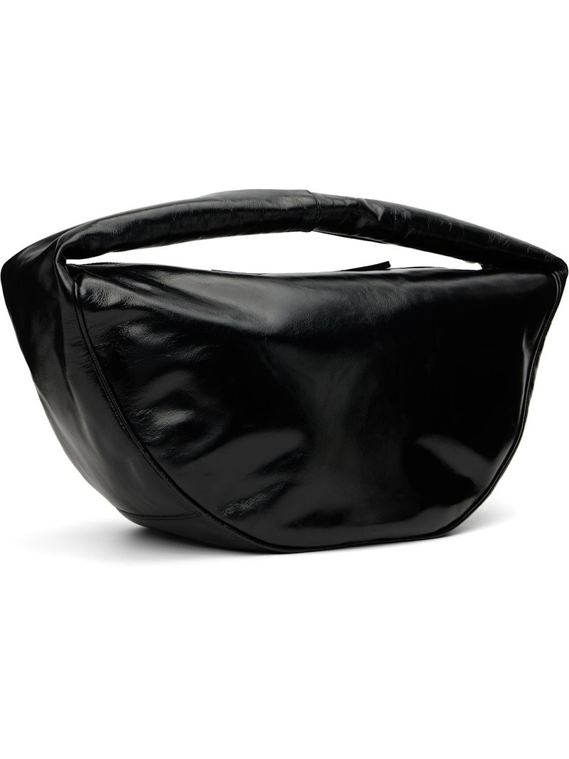 BY FAR Black Maxi Cush Creased Leather Shoulder Bag outlook
