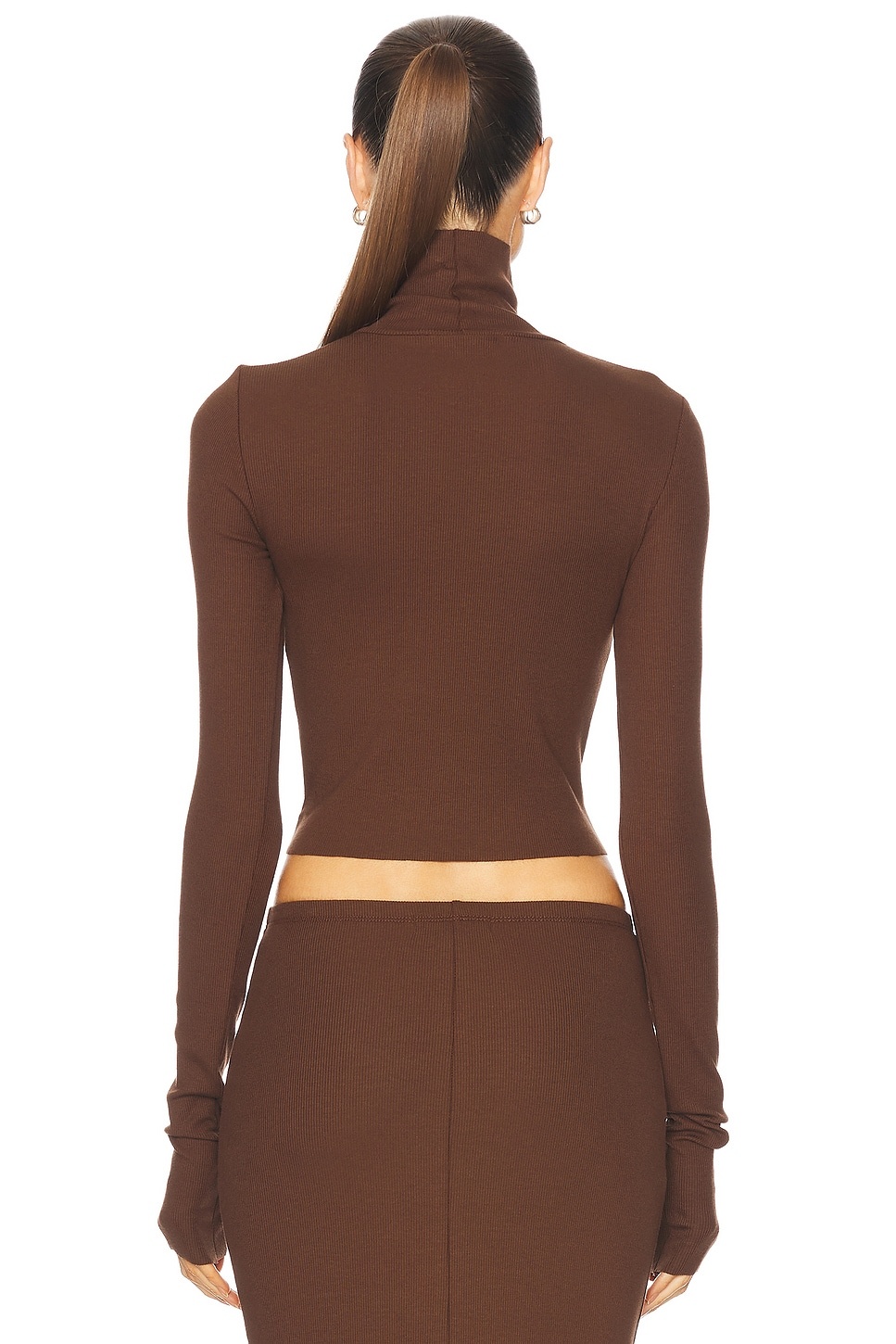 Cropped Fitted Turtleneck Top - 3