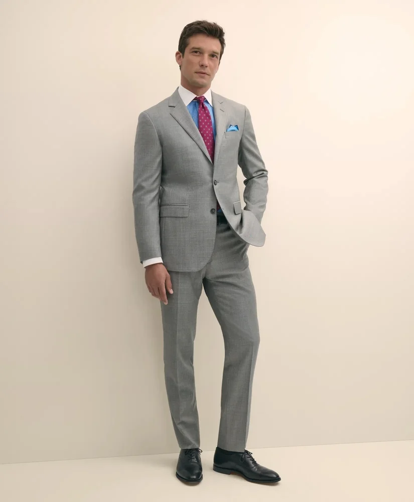 Slim Fit Wool Sharkskin 1818 Suit - 1