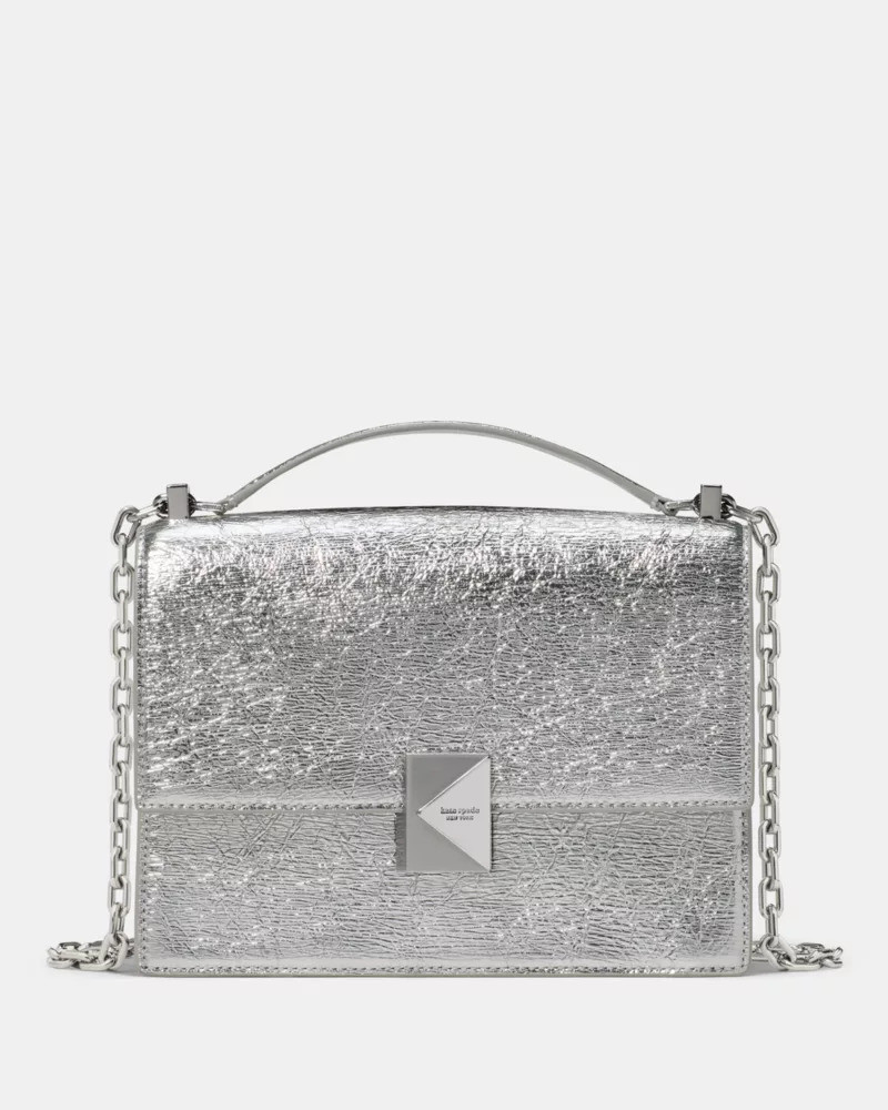 Deco Crinkle Metallic Chain Shoulder Bag 1
