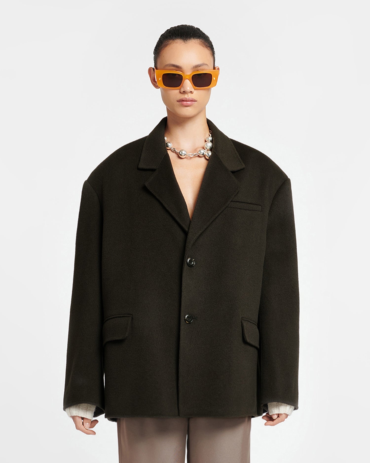 Double Wool And Silk Blend Blazer - 2