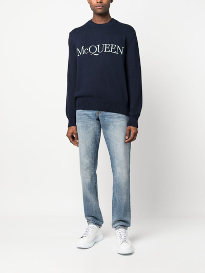 Alexander McQueen stonewashed straight-leg jeans outlook