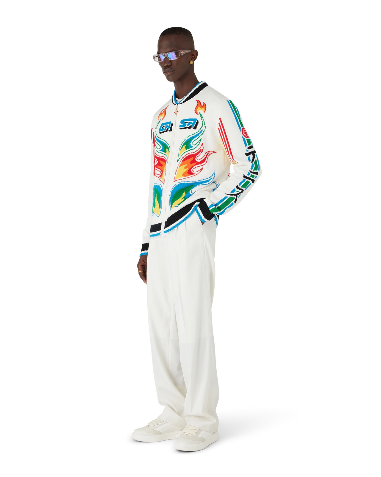 Flame Laurel Cotton Knit Casa Club Jacket | Casablanca Paris - 2