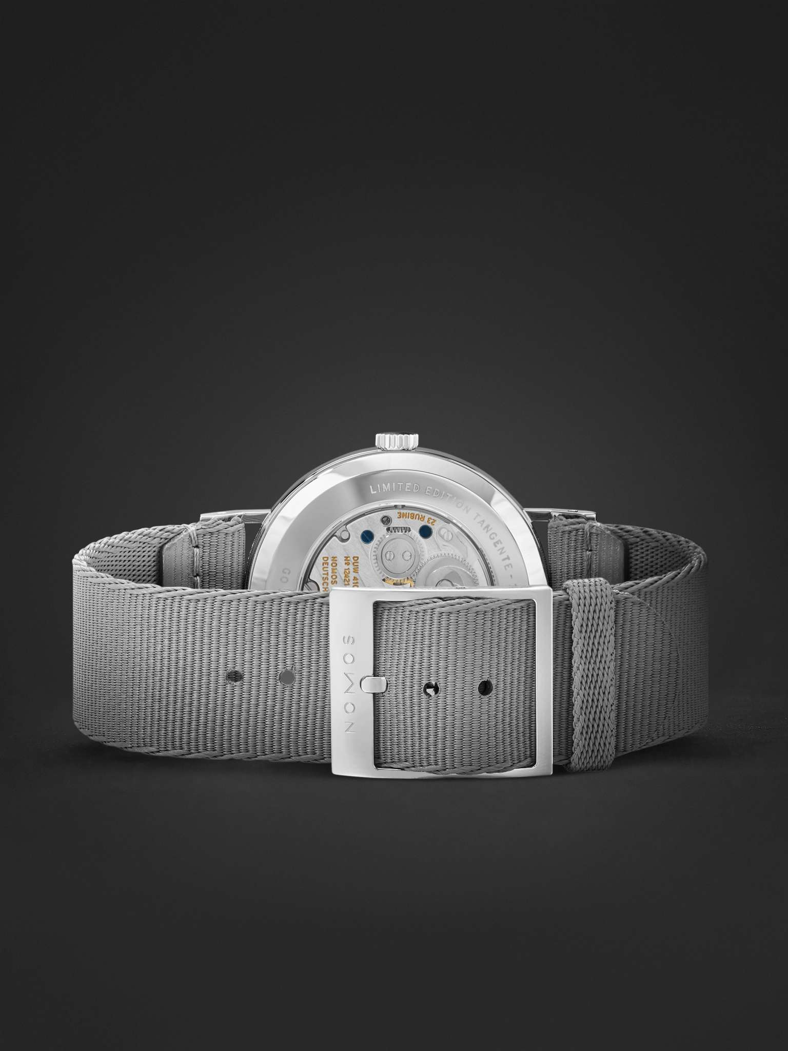 Tangente 38 Date Go Limited Edition Hand-Wound 37.5mm Stainless Steel and Webbing Watch, Ref.No. 179 - 4