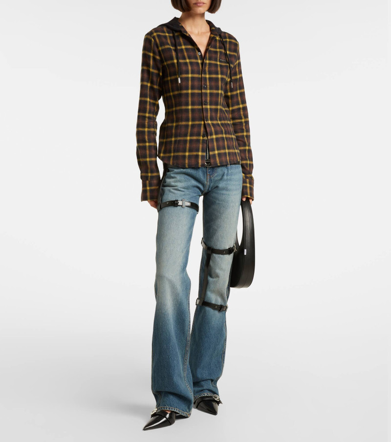 COPERNI Leather-trimmed straight jeans outlook