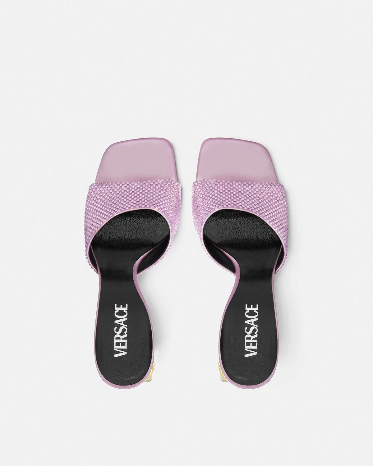 Bright Crystal Satin Mules 70 mm - 5