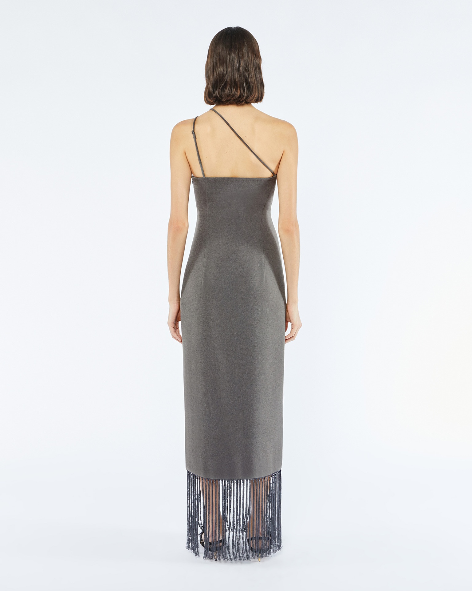 JELENA - Fringed midi dress - Dark grey - 2