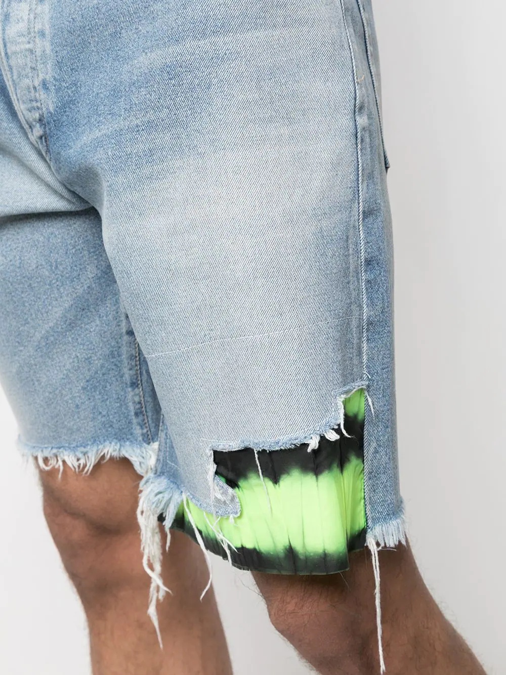 distressed denim shorts - 5