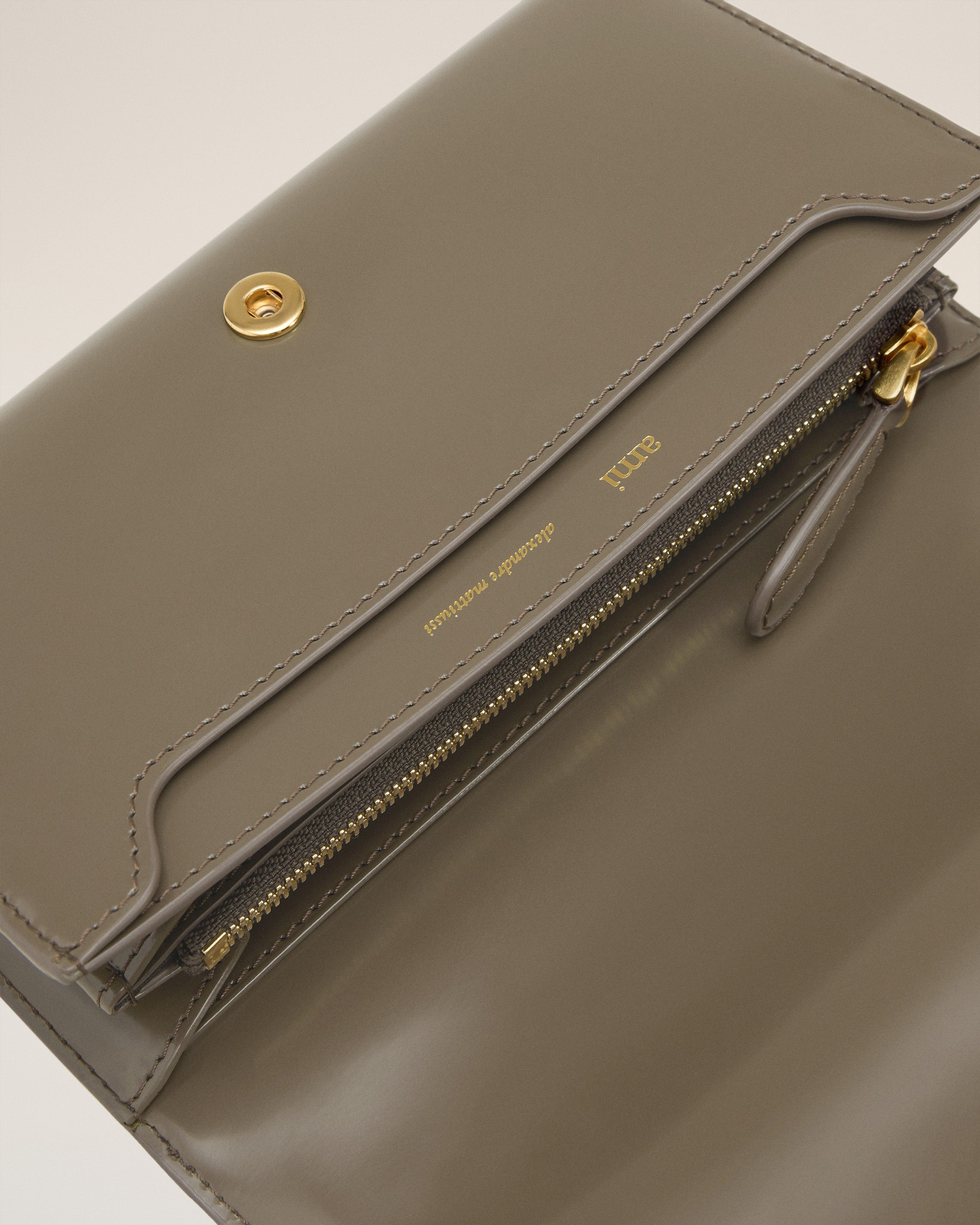GREY GLAZED LEATHER PARIS PARIS CONTINENTAL WALLET - 3