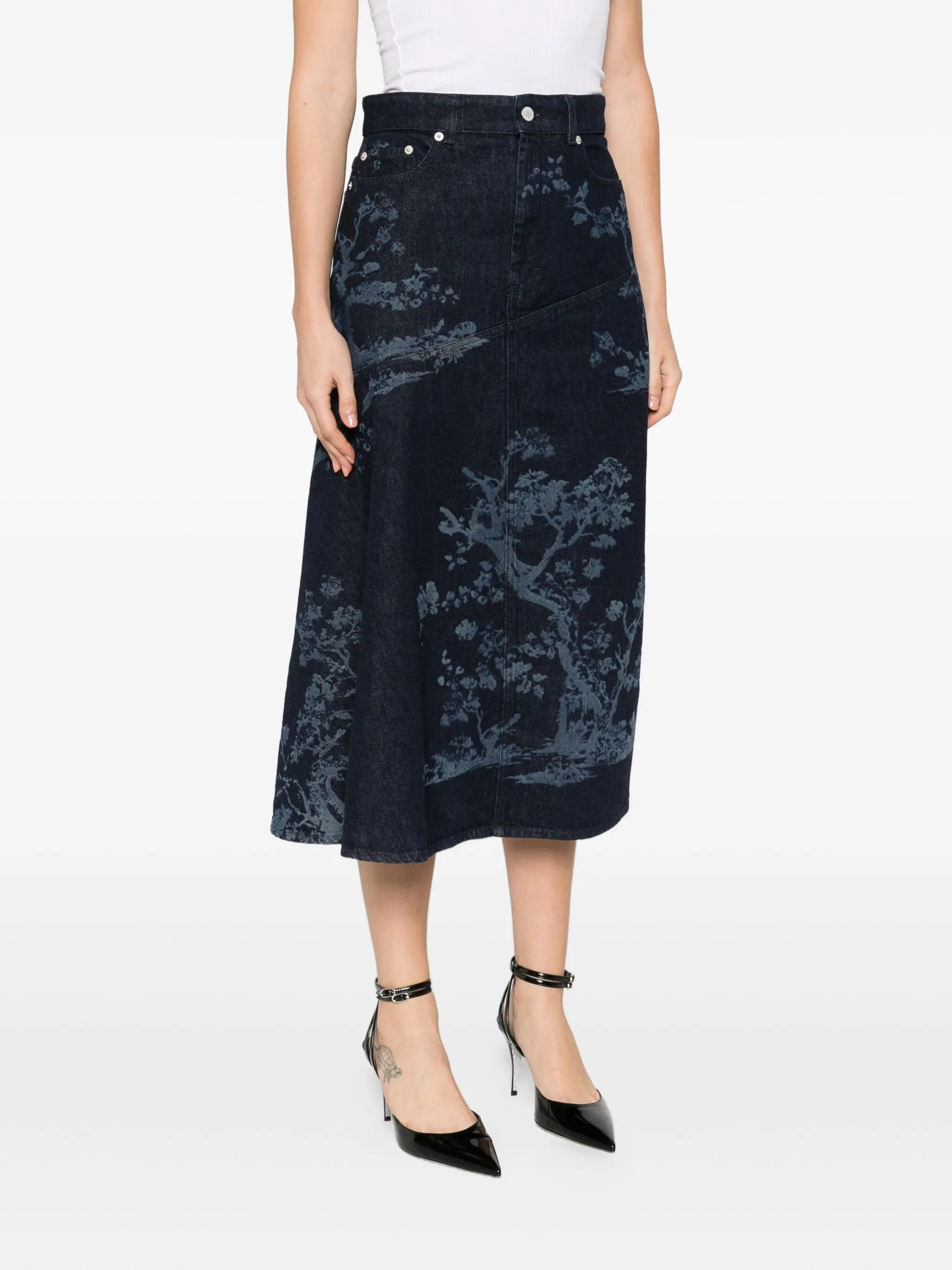 denim midi skirt - 3