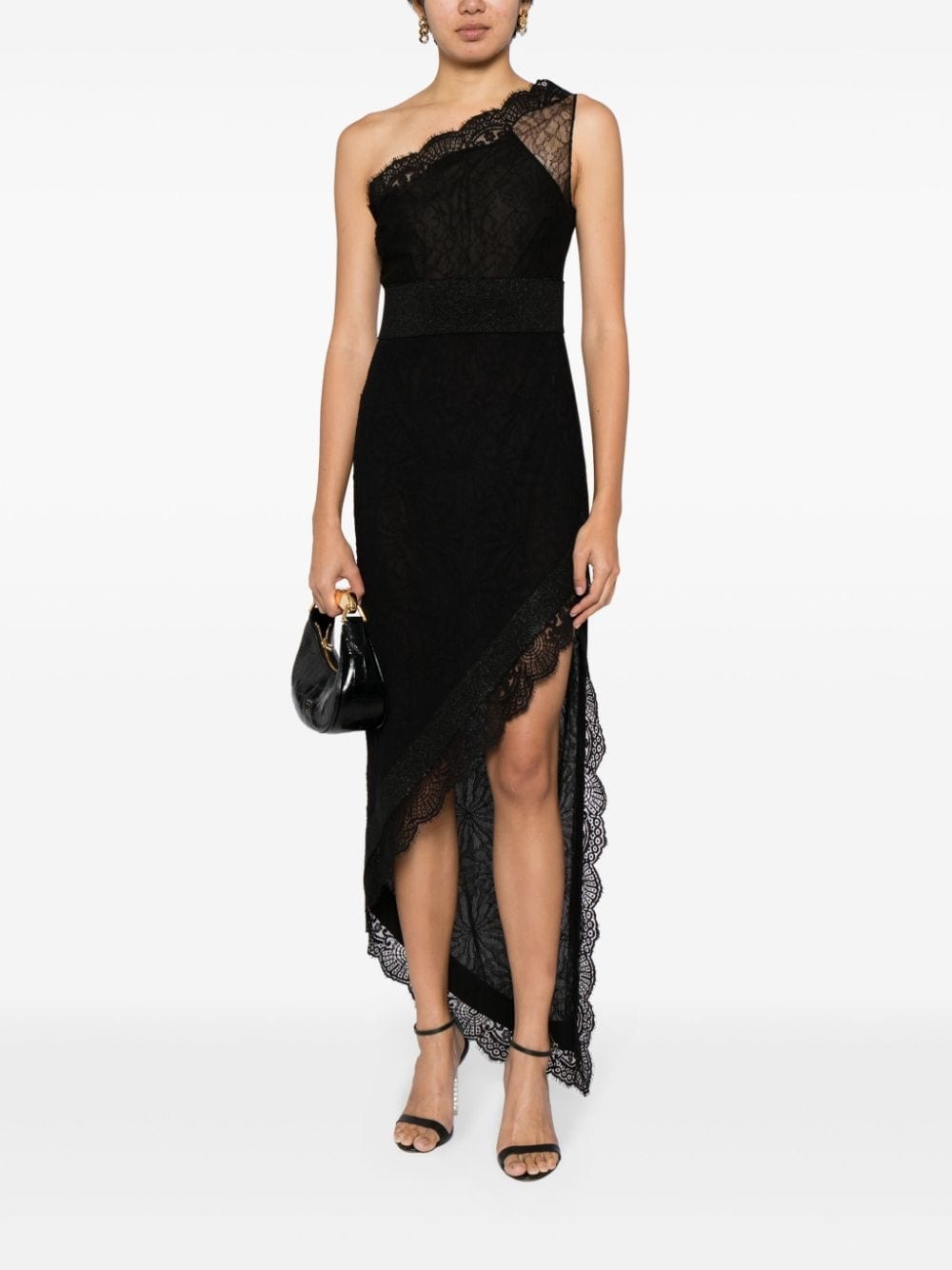 lace-detail one-shoulder dress - 2