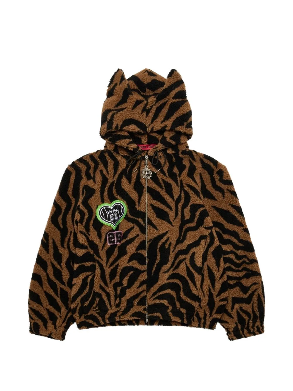 tiger print hooded sweatshirt - 1