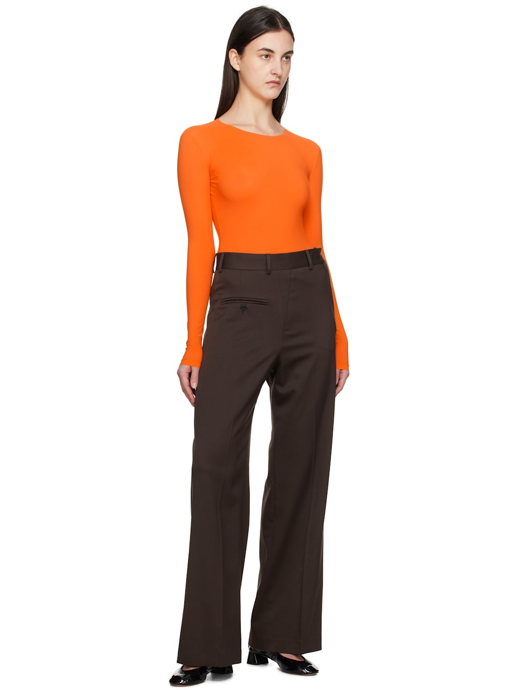 Orange Lycra Jersey Bodysuit - 5