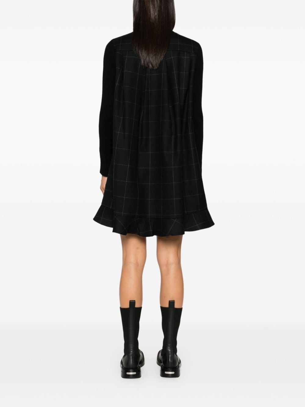 windowpane mini dress - 4