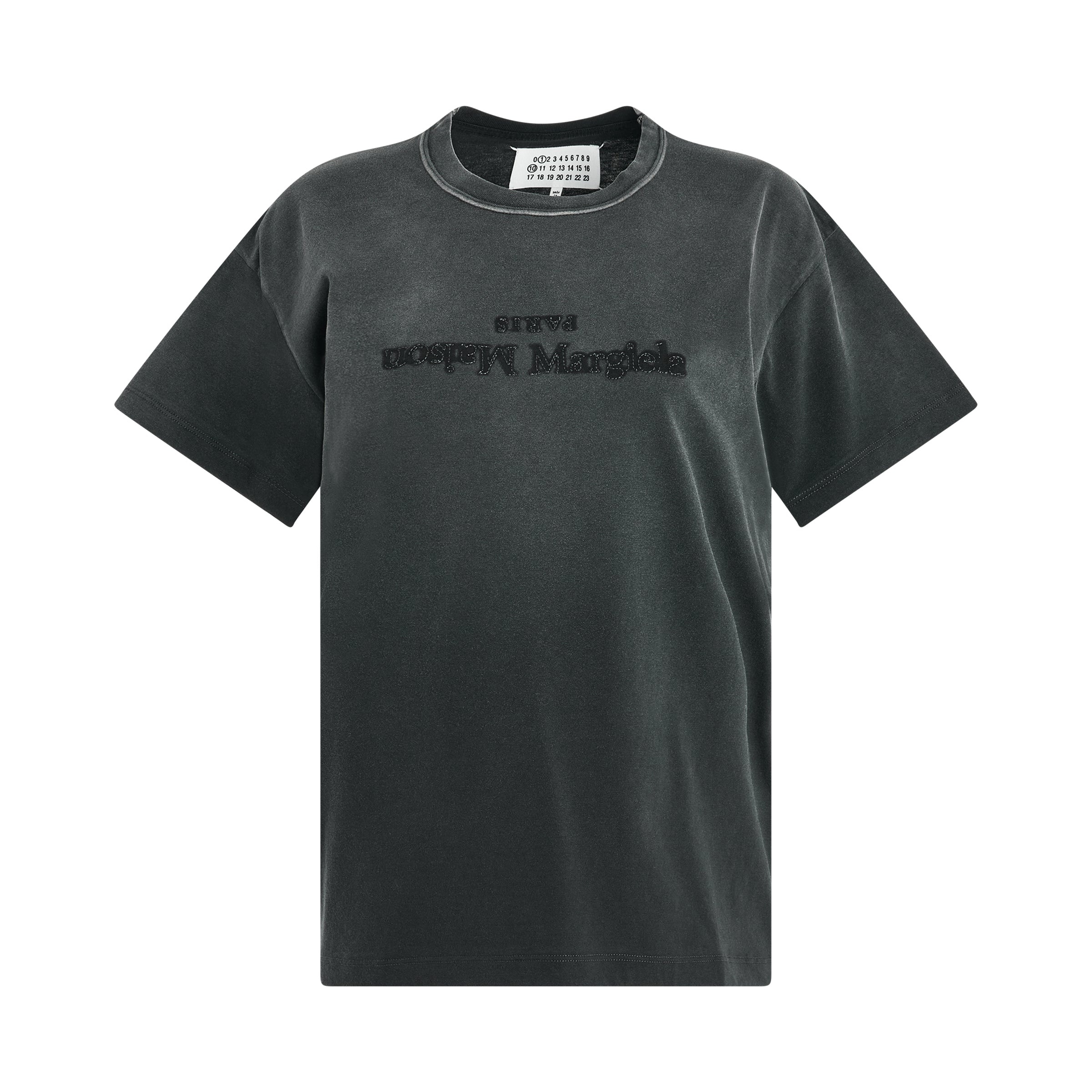 Cotton Jersey Logo T-Shirt in Washed Black - 1