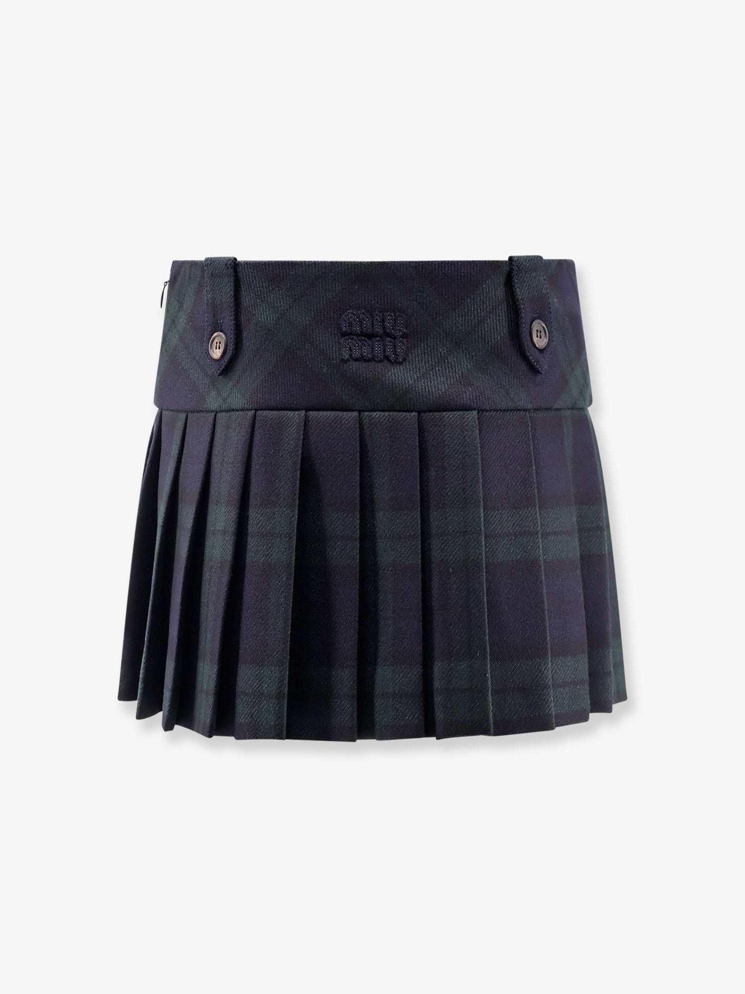 Miu Miu Women Check Virgin Wool Mini Skirt - 4