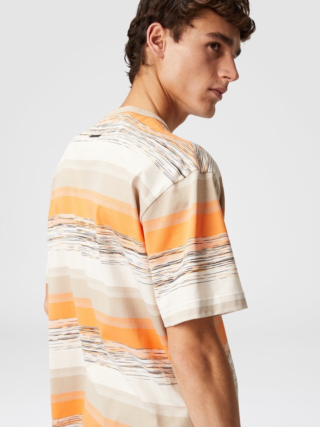 Striped cotton jersey T-shirt with logo - 5