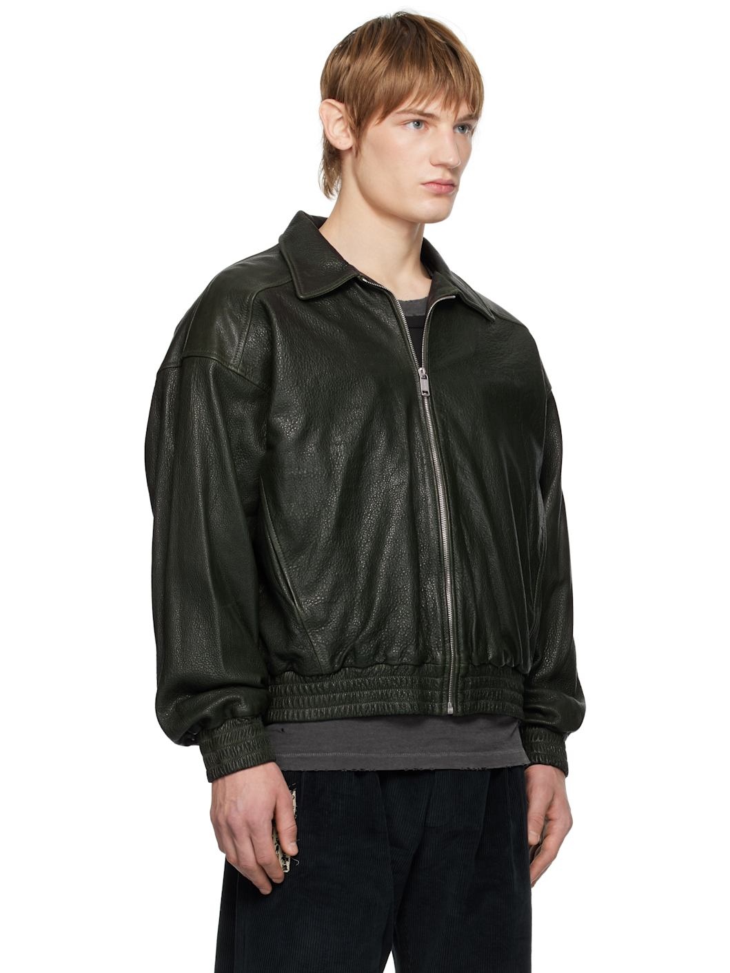Green Painter's Wives Library Leather Jacket - 2