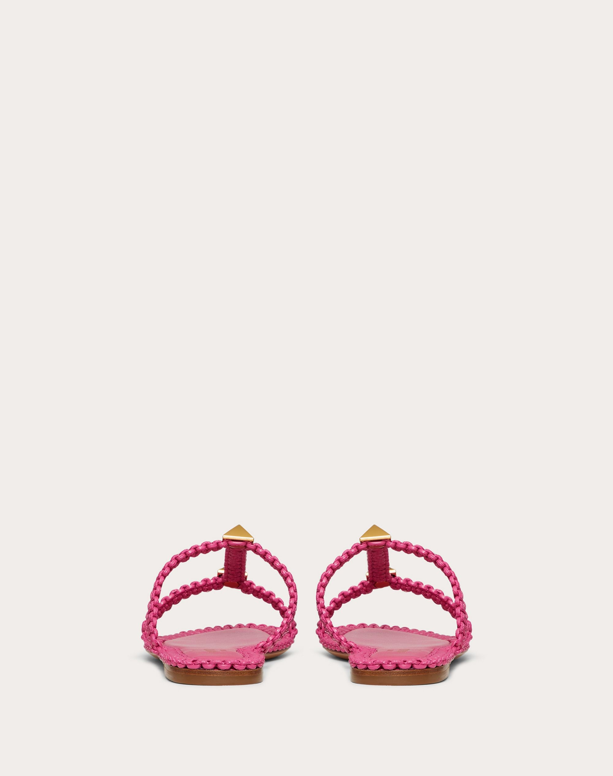 ROMAN STUD FLAT SLIDE SANDAL WITH MACRAMÉ - 3