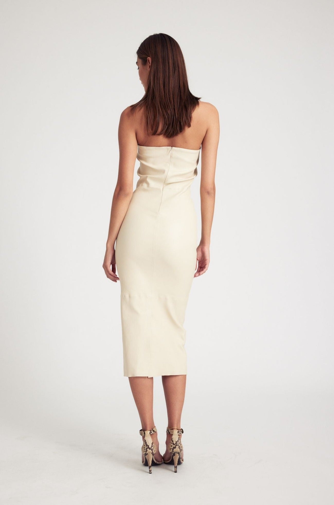 ALABASTER LEATHER TUBE DRESS - 4