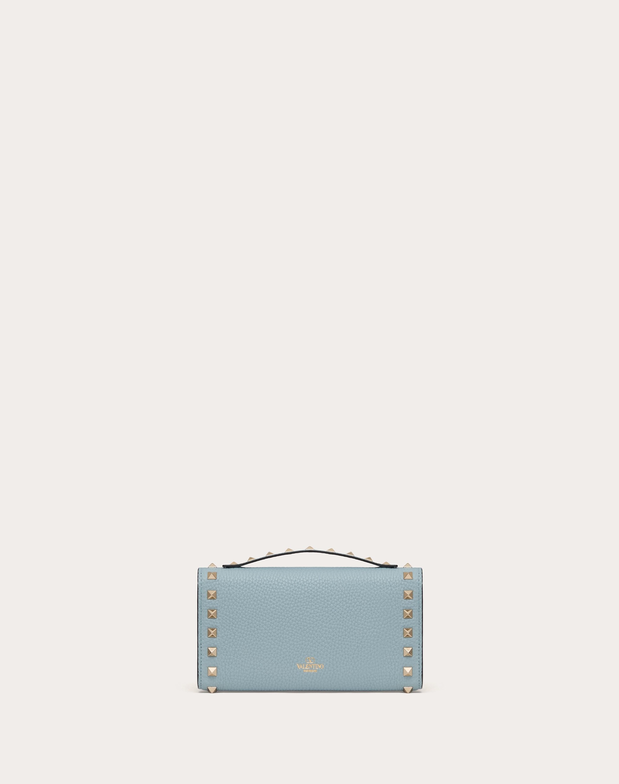ROCKSTUD GRAINY CALFSKIN WALLET WITH CHAIN STRAP - 4