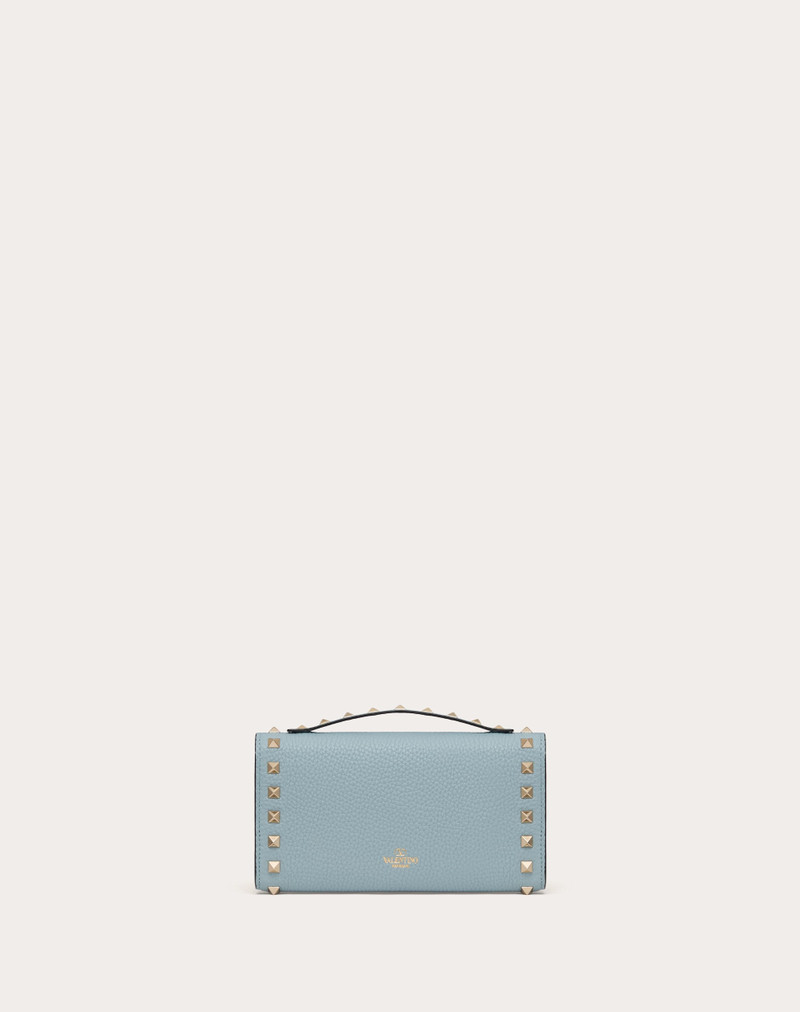 ROCKSTUD GRAINY CALFSKIN WALLET WITH CHAIN STRAP 4