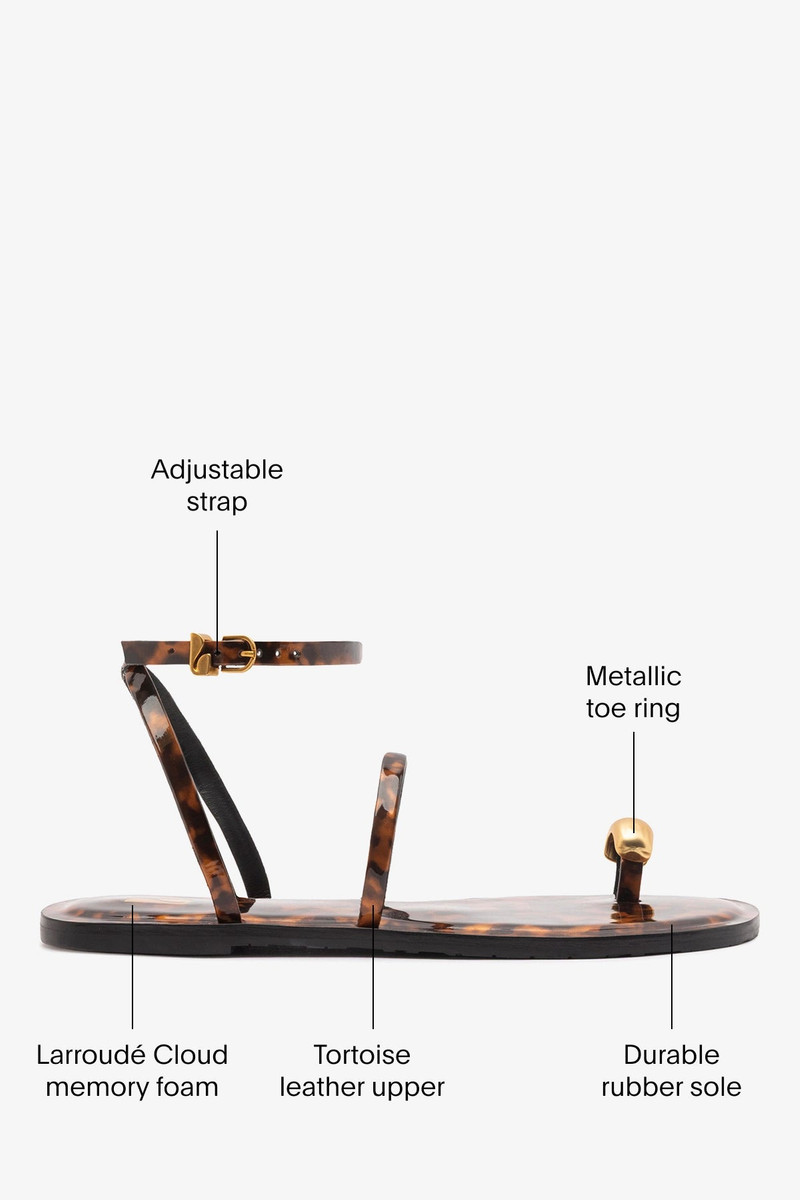 Biarritz Flat Sandal Tortoise Leather 5