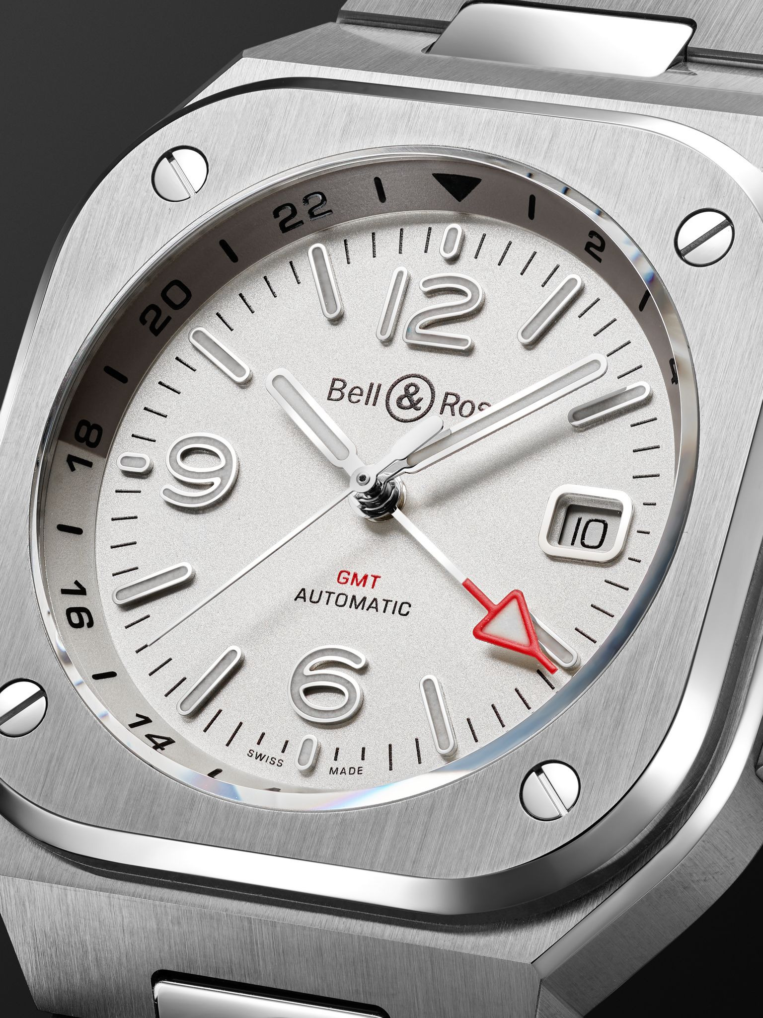 BR 05 GMT Automatic 41mm Stainless Steel Watch, Ref. No. BR05G-SI-ST/SST White - 6