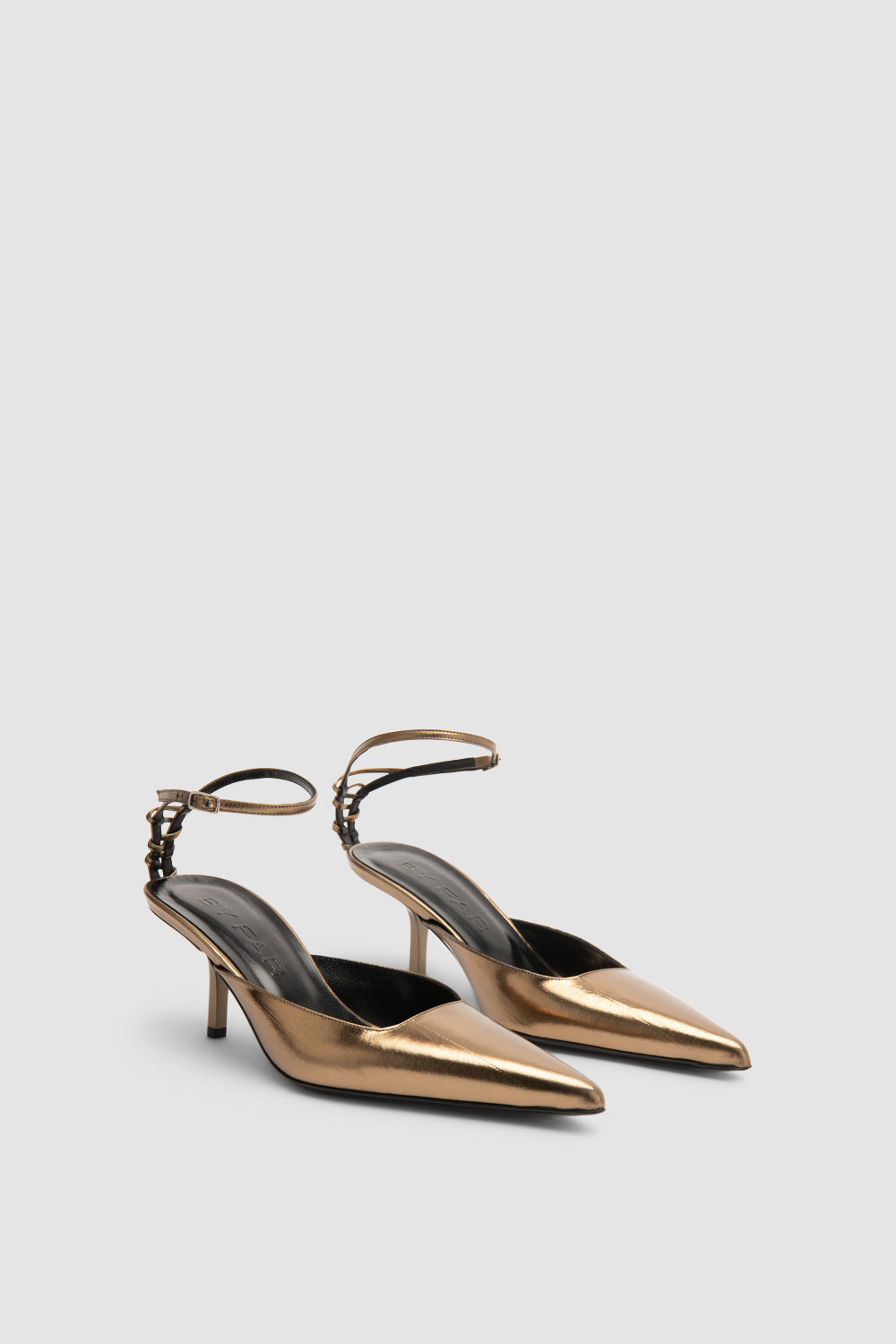 Teese Olive Eel Metallic Leather Pump - 2