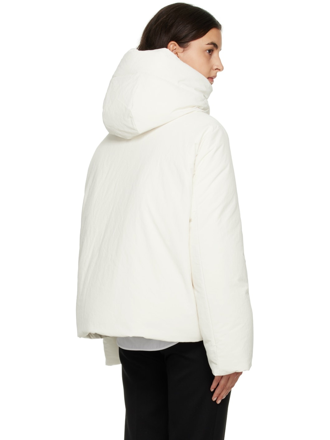 White Hooded Down Jacket - 3