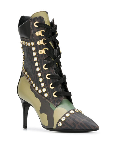 Moschino camouflage lace-up boots outlook