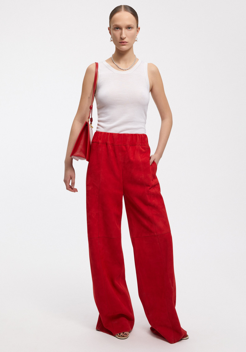 WHARF Wide-leg suede pants 3