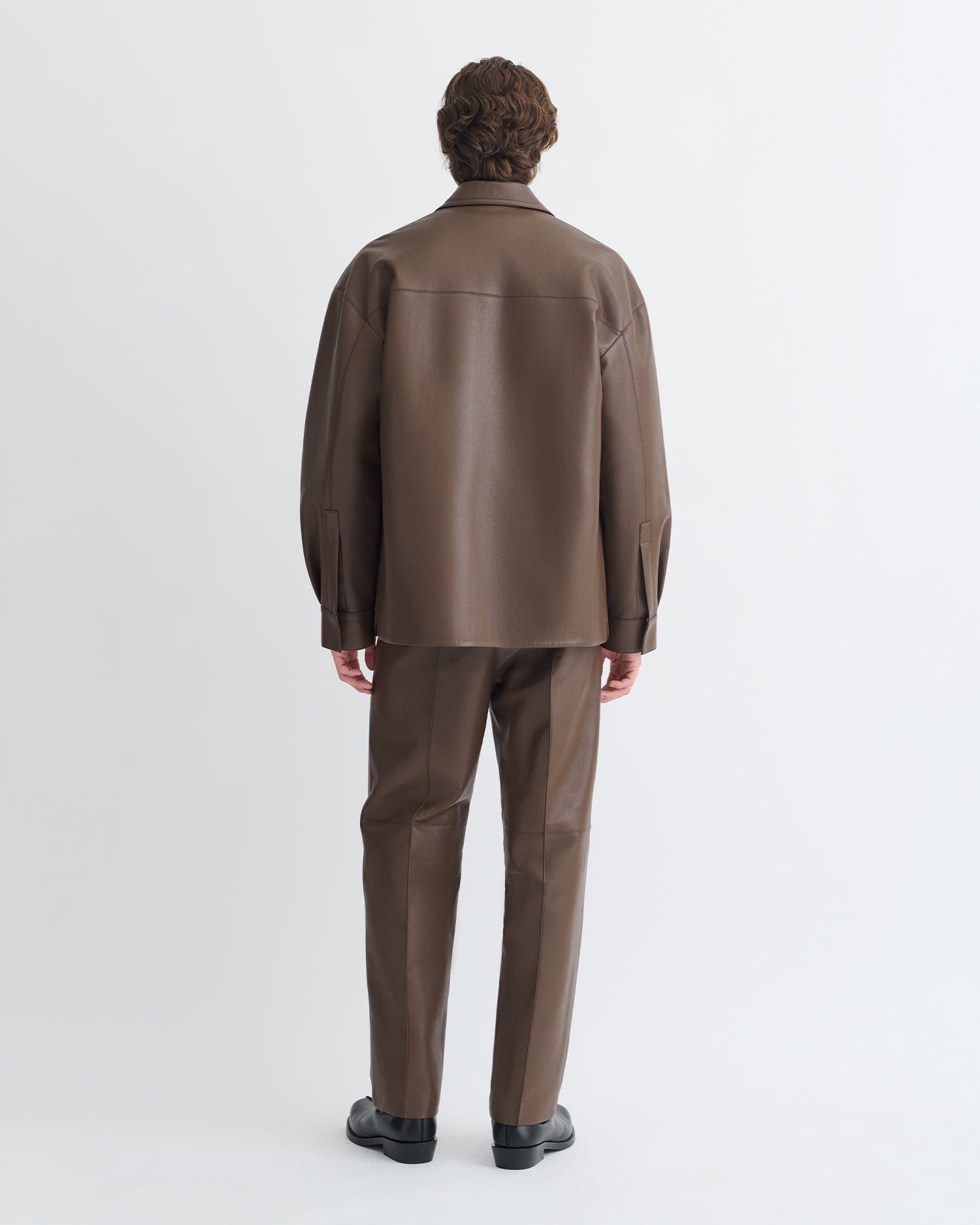 Regenerated Leather Shirt Jacket - 6