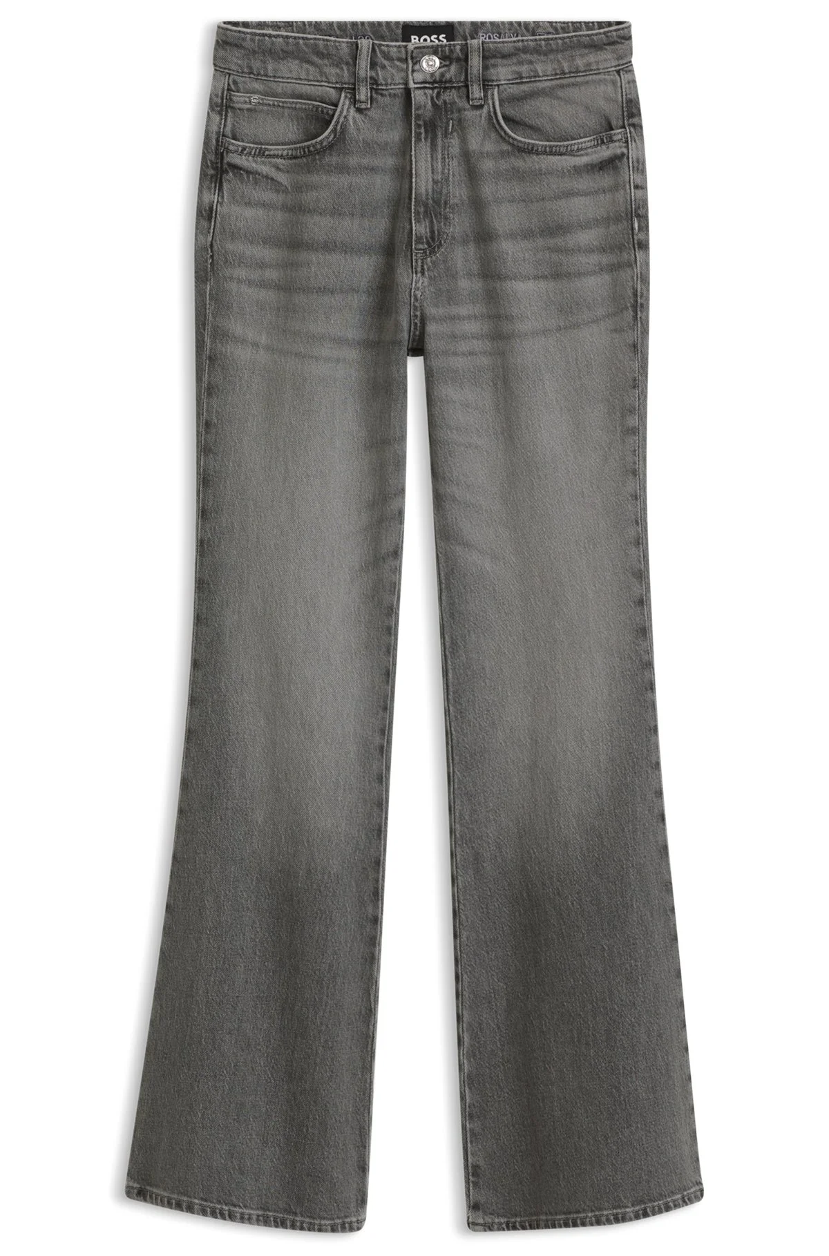FLARED-FIT JEANS IN MARBLE-LOOK STRETCH DENIM - 1