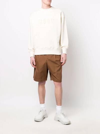 MSGM embossed-logo cotton sweatshirt outlook