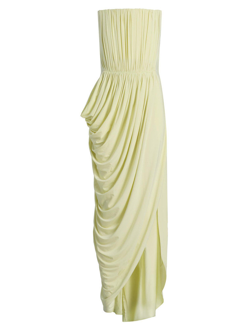 Women's Crepe Jersey Strapless Gown - Sherbet Yellow 1