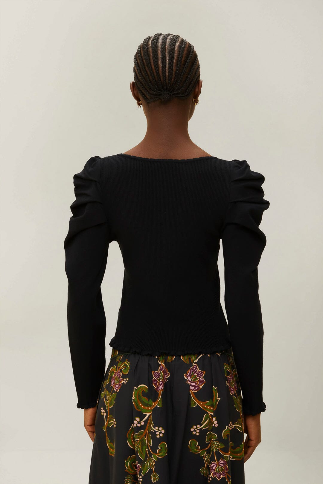 Black Knit Blouse - 3