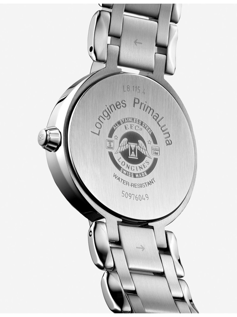 Longines L8.115.4.61.6 PrimaLuna Moonphase Stainless-Steel Quartz Watch outlook