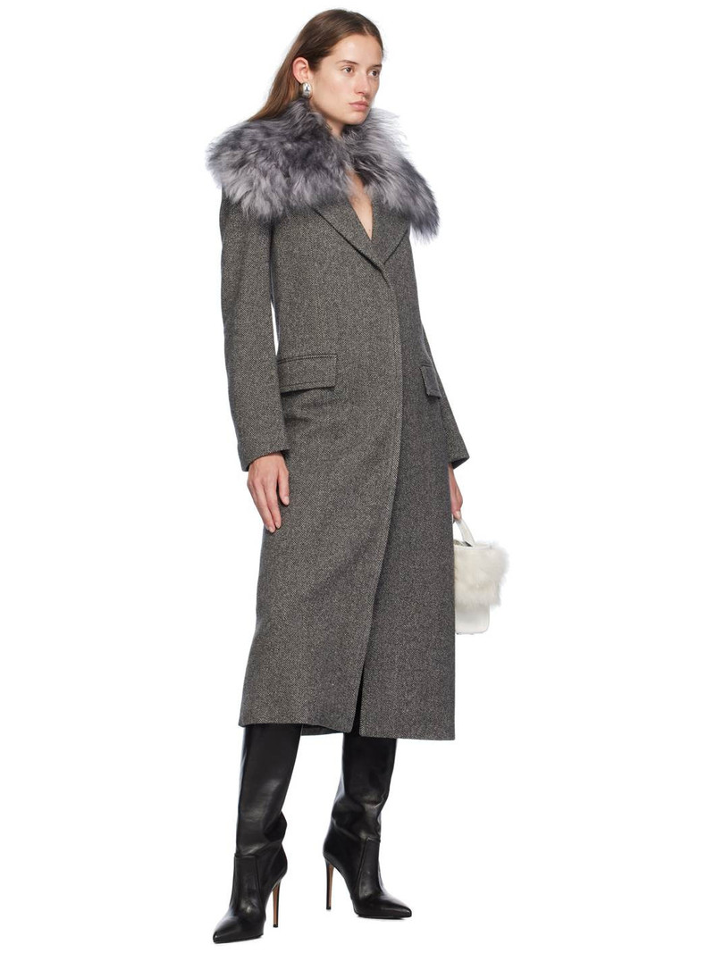 Blumarine Gray Wool Shearling Jacket outlook
