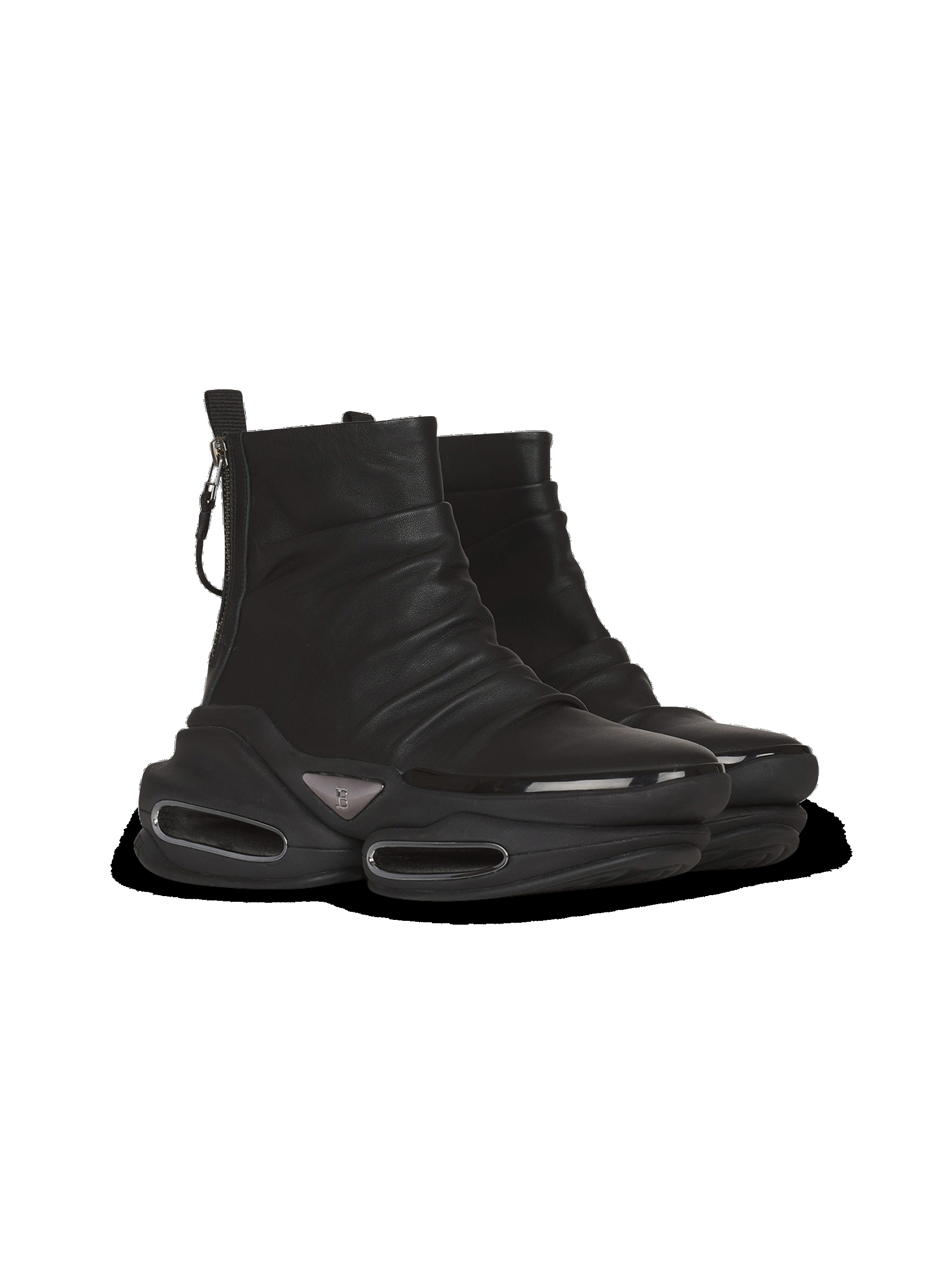 Draped leather B-Bold high-top sneakers - 2